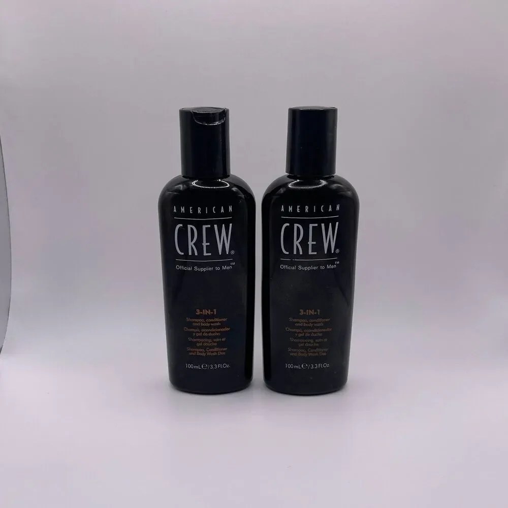 American Crew Men's 3-In-1 Travel Size Shampoo Conditioner Body Wash 2 PCS. Set